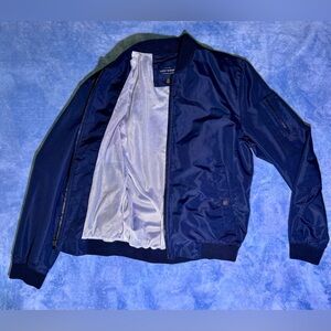 Men's Lucky Brand Navy Bomber Jacket - Classic Lightweight Coat